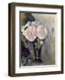 Flowers in a Blue Vase, C.1886-Paul Cézanne-Framed Giclee Print