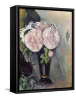 Flowers in a Blue Vase, C.1886-Paul Cézanne-Framed Stretched Canvas