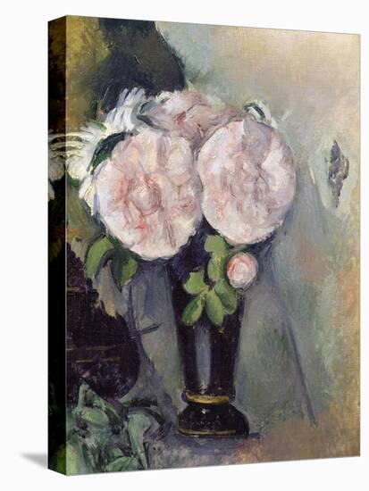 Flowers in a Blue Vase, C.1886-Paul Cézanne-Stretched Canvas