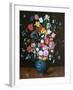 Flowers in a Blue Vase-Jan Brueghel the Elder-Framed Art Print