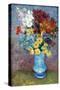 Flowers In a Blue Vase-Vincent van Gogh-Stretched Canvas