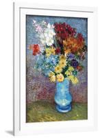 Flowers In a Blue Vase-Vincent van Gogh-Framed Art Print