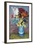 Flowers In a Blue Vase-Vincent van Gogh-Framed Art Print