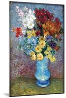 Flowers In a Blue Vase-Vincent van Gogh-Mounted Art Print