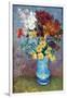 Flowers In a Blue Vase-Vincent van Gogh-Framed Art Print