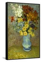 Flowers in a Blue Vase-Vincent van Gogh-Framed Stretched Canvas