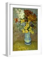 Flowers in a Blue Vase-Vincent van Gogh-Framed Giclee Print