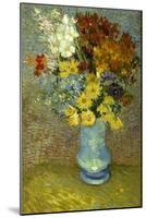 Flowers in a Blue Vase-Vincent van Gogh-Mounted Giclee Print