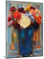 Flowers in a Blue Vase-Hooshang Khorasani-Mounted Art Print