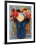 Flowers in a Blue Vase-Hooshang Khorasani-Framed Art Print