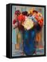 Flowers in a Blue Vase-Hooshang Khorasani-Framed Stretched Canvas