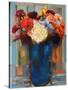 Flowers in a Blue Vase-Hooshang Khorasani-Stretched Canvas