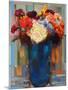 Flowers in a Blue Vase-Hooshang Khorasani-Mounted Art Print