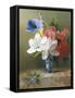 Flowers in a Blue Vase-Arantina Arendsen-Framed Stretched Canvas