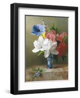 Flowers in a Blue Vase-Arantina Arendsen-Framed Premium Giclee Print