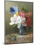 Flowers in a Blue Vase-Arantina Arendsen-Mounted Premium Giclee Print