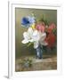 Flowers in a Blue Vase-Arantina Arendsen-Framed Premium Giclee Print