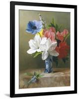 Flowers in a Blue Vase-Arantina Arendsen-Framed Premium Giclee Print