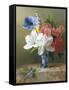 Flowers in a Blue Vase-Arantina Arendsen-Framed Stretched Canvas