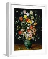 Flowers in a Blue Vase-Jan Brueghel the Elder-Framed Giclee Print