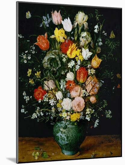 Flowers in a Blue Vase-Jan Brueghel the Elder-Mounted Giclee Print