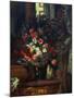 Flowers in a Blue Vase-Eugene Delacroix-Mounted Giclee Print