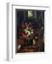 Flowers in a Blue Vase-Eugene Delacroix-Framed Giclee Print