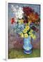 Flowers In a Blue Vase-Vincent van Gogh-Framed Art Print