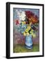 Flowers In a Blue Vase-Vincent van Gogh-Framed Premium Giclee Print