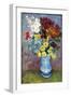 Flowers In a Blue Vase-Vincent van Gogh-Framed Premium Giclee Print