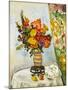 Flowers in a Chinese Vase (Oil on Canvas)-George Leslie Hunter-Mounted Giclee Print