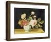 Flowers in a Delft Jar (Oil on Panel)-Alexander Marshal-Framed Giclee Print