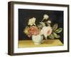 Flowers in a Delft Jar (Oil on Panel)-Alexander Marshal-Framed Giclee Print