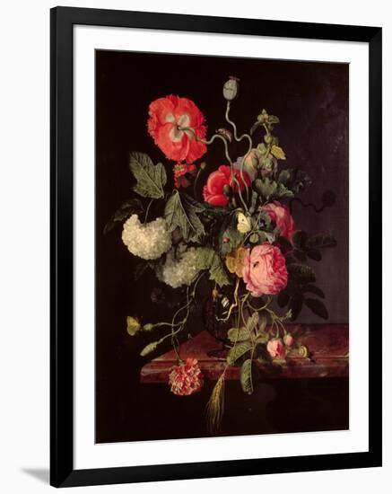 Flowers in a Glass Vase, 1667-Jacob van Walscapelle-Framed Giclee Print