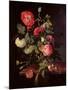 Flowers in a Glass Vase, 1667-Jacob van Walscapelle-Mounted Giclee Print
