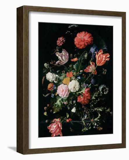 Flowers in a Glass Vase, C.1660-Jan Davidsz de Heem-Framed Giclee Print