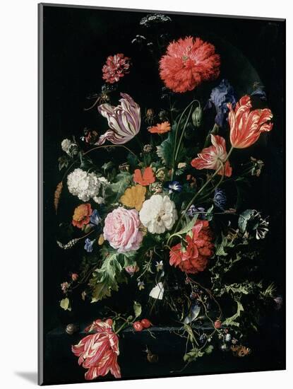 Flowers in a Glass Vase, C.1660-Jan Davidsz de Heem-Mounted Giclee Print