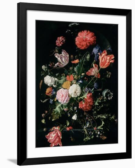 Flowers in a Glass Vase, C.1660-Jan Davidsz de Heem-Framed Giclee Print