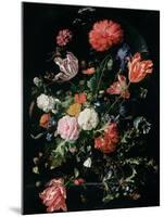 Flowers in a Glass Vase, C.1660-Jan Davidsz de Heem-Mounted Giclee Print