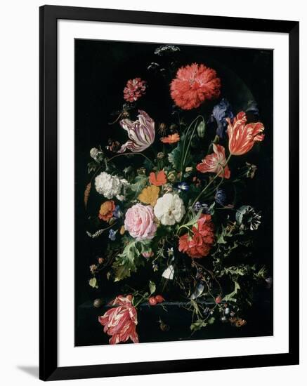 Flowers in a Glass Vase, C.1660-Jan Davidsz de Heem-Framed Giclee Print