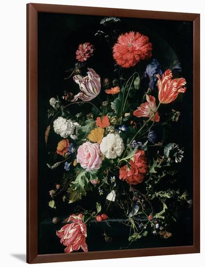 Flowers in a Glass Vase, C.1660-Jan Davidsz de Heem-Framed Giclee Print