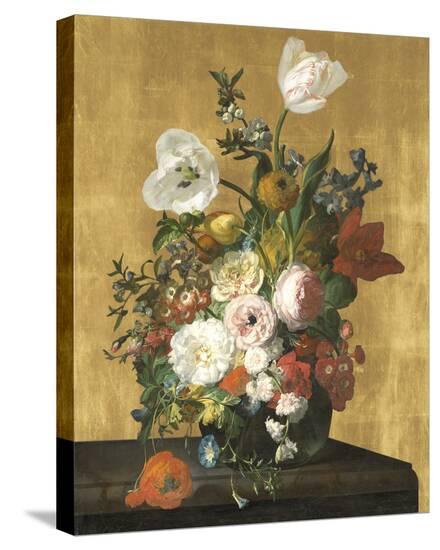 Flowers in a Glass Vase - Luxe-Rachel Ruysch-Stretched Canvas