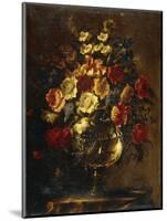 Flowers in a Glass Vase on a Rock-Juan de Arellano-Mounted Giclee Print