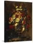 Flowers in a Glass Vase on a Rock-Juan de Arellano-Stretched Canvas