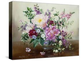 Flowers in a Glass Vase-Albert Williams-Stretched Canvas