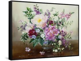 Flowers in a Glass Vase-Albert Williams-Framed Stretched Canvas