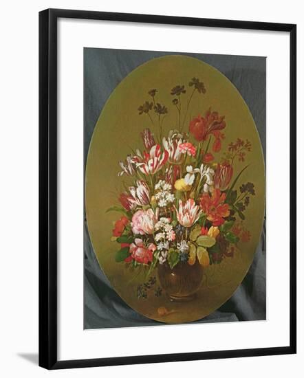 Flowers in a Glass Vase-Hans Goderis-Framed Giclee Print