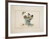 Flowers in a Glass, with Butterfly-null-Framed Giclee Print