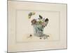 Flowers in a Glass, with Butterfly-null-Mounted Giclee Print