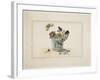 Flowers in a Glass, with Butterfly-null-Framed Giclee Print